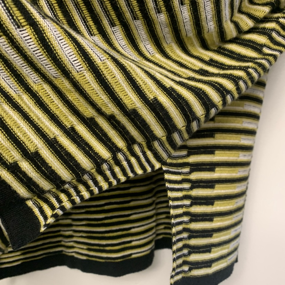 M&M's Women's Striped Crew Neck Sweater-Black and Yellow,Cozy,Elegant,Different😀 - Picture 5 of 6